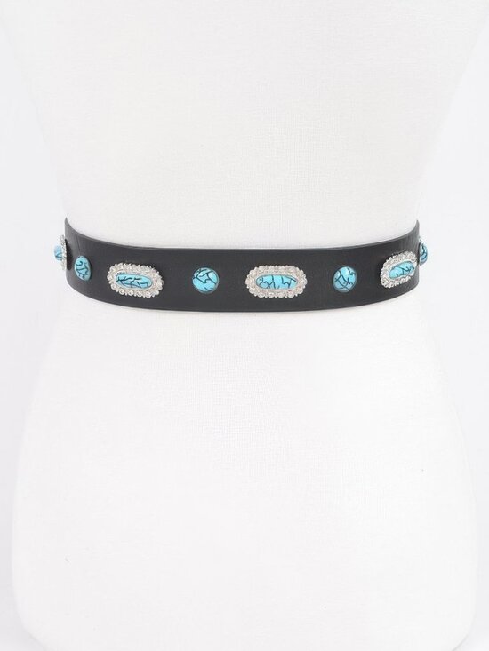 Western Style Belt With Turquoise main image 5